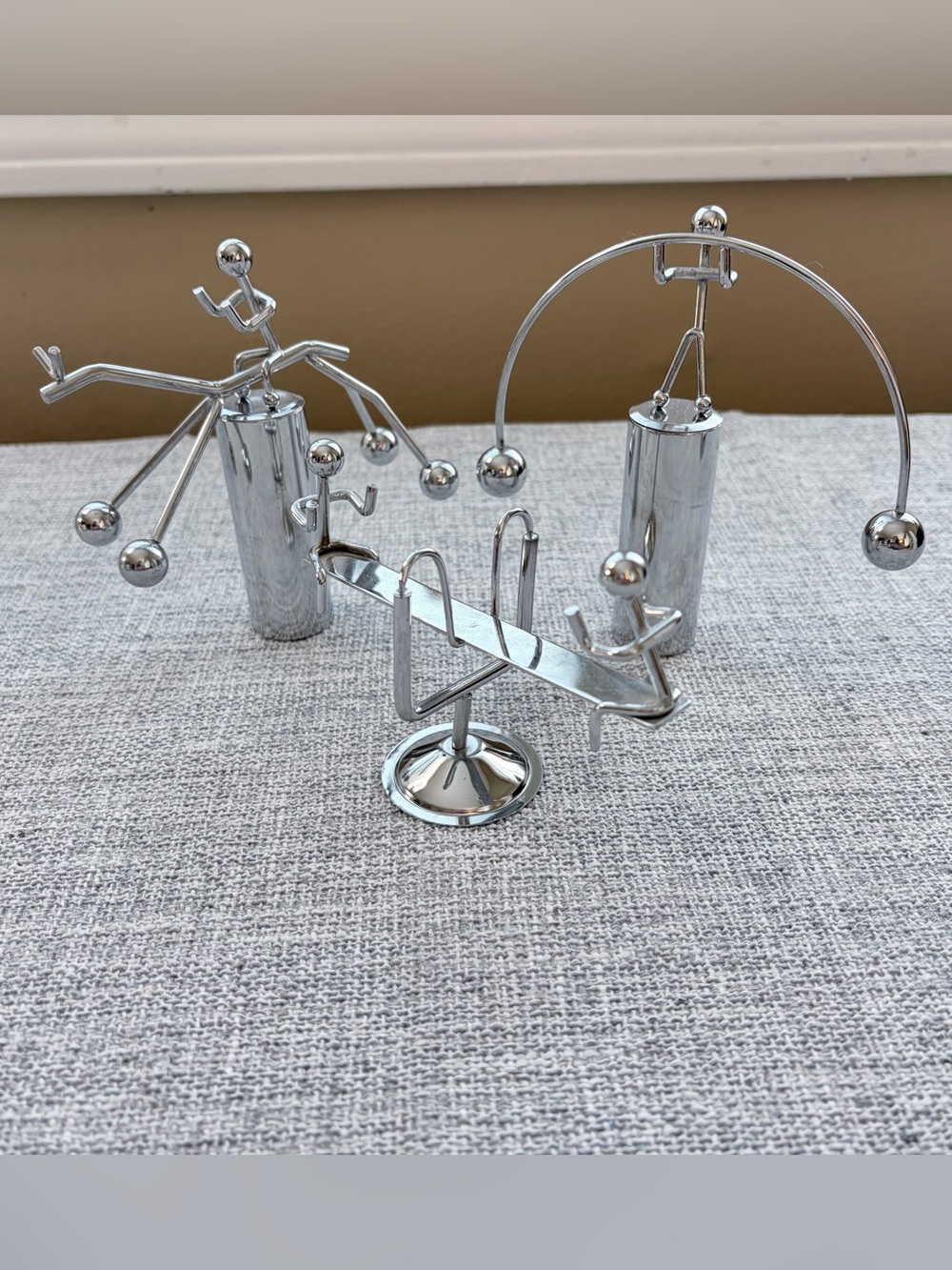 Set of 3 Stainless Steel Kinetic Balance Toys
